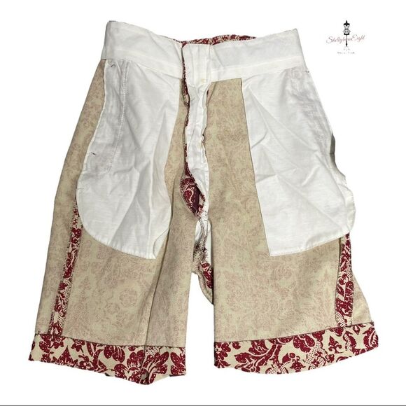 VINTAGE 1950s early 1960s Baroque Floral High Waist Long Walking Shorts 6 8 S M - Picture 12 of 16
